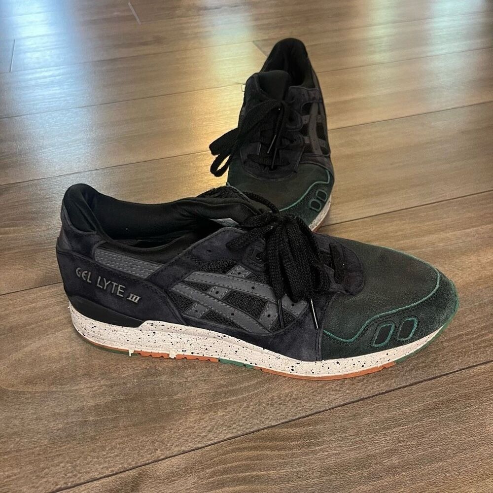 Asics Gel Lyte 3 Black/ Green Casual Sneaker Men 10